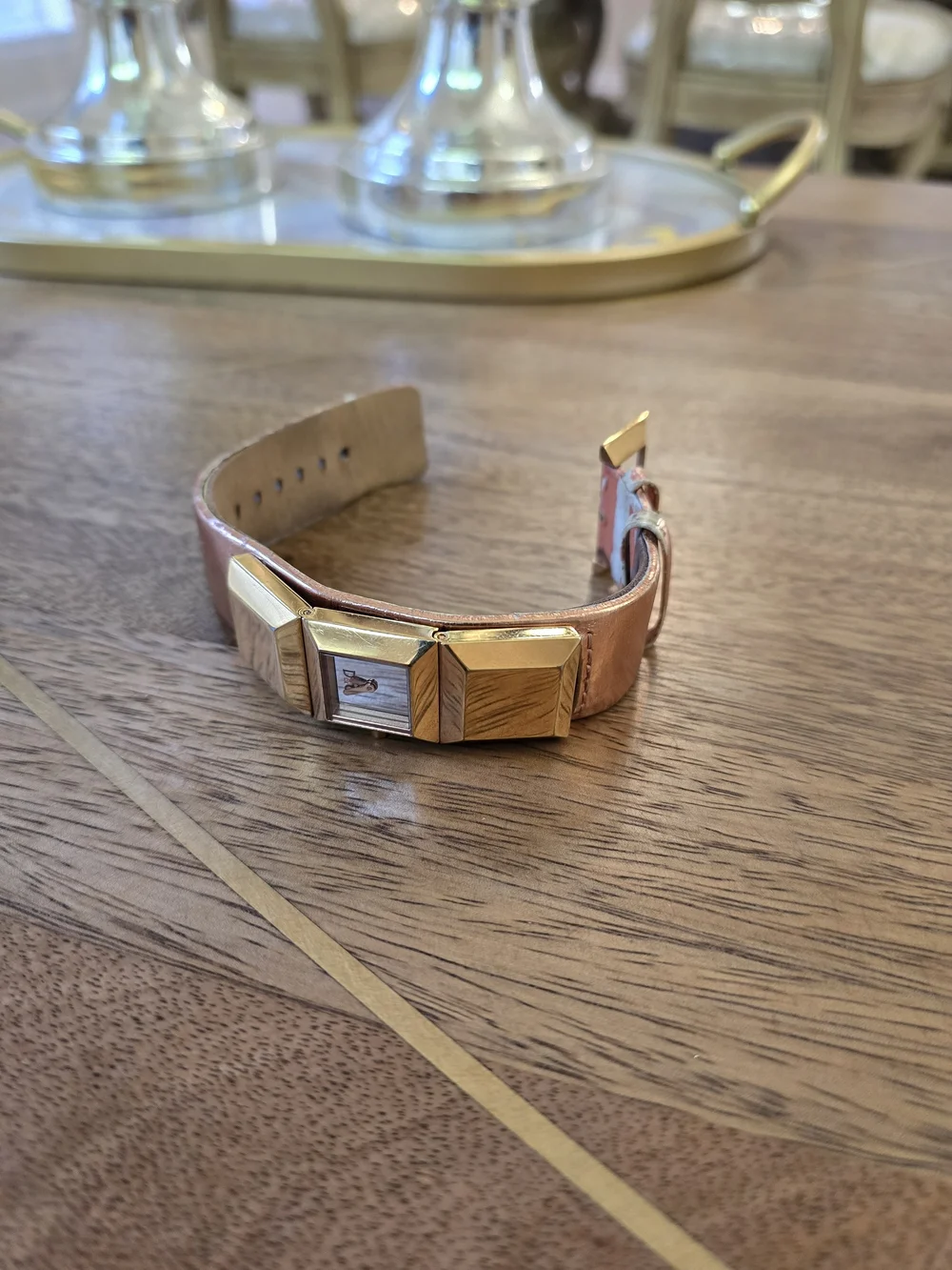 D&G Gold Tone Women's Bracelet Watch with Mirror Dial